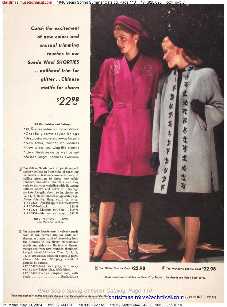 1946 Sears Spring Summer Catalog, Page 110