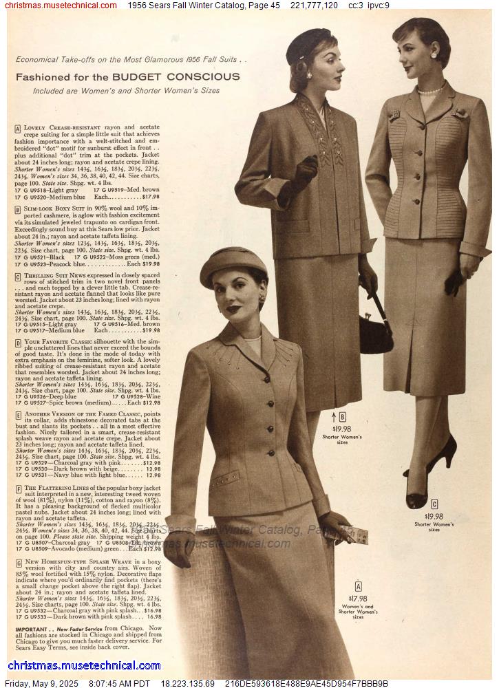 1956 Sears Fall Winter Catalog, Page 45