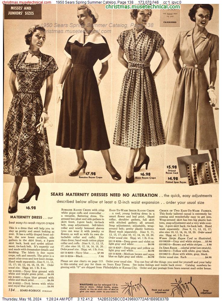 1950 Sears Spring Summer Catalog, Page 138