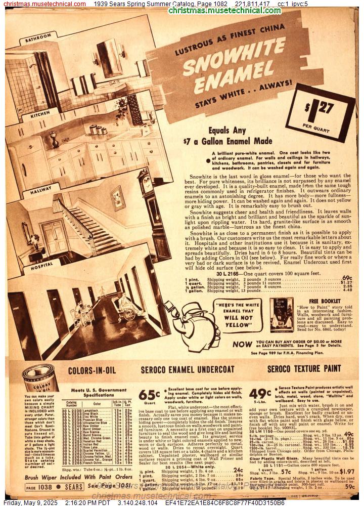 1939 Sears Spring Summer Catalog, Page 1082