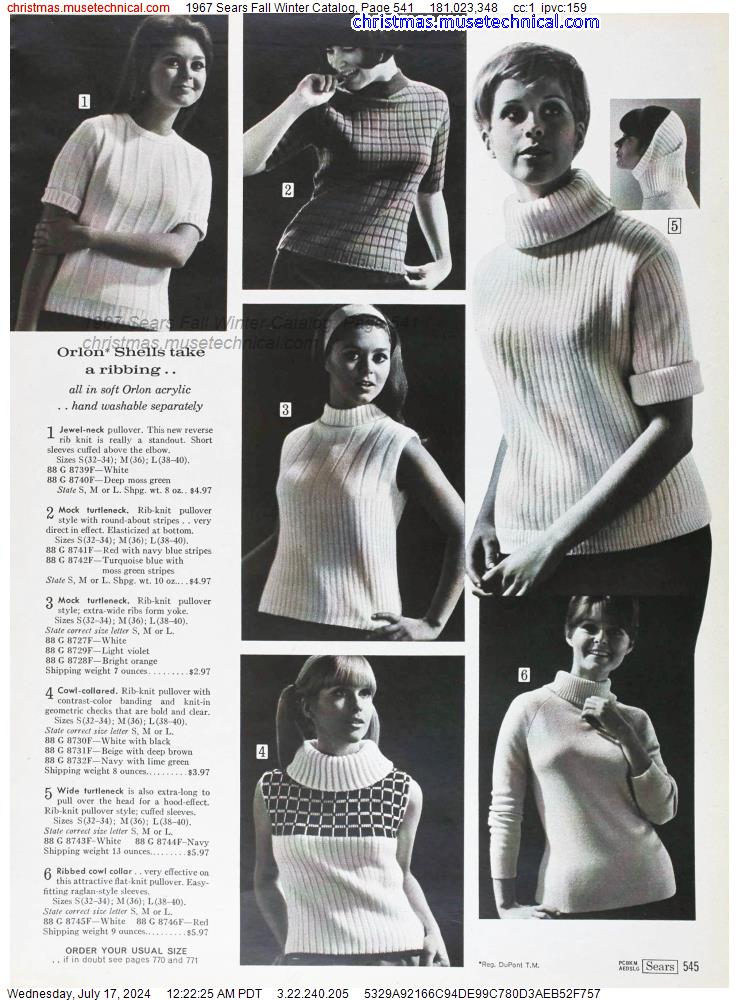 1967 Sears Fall Winter Catalog, Page 541