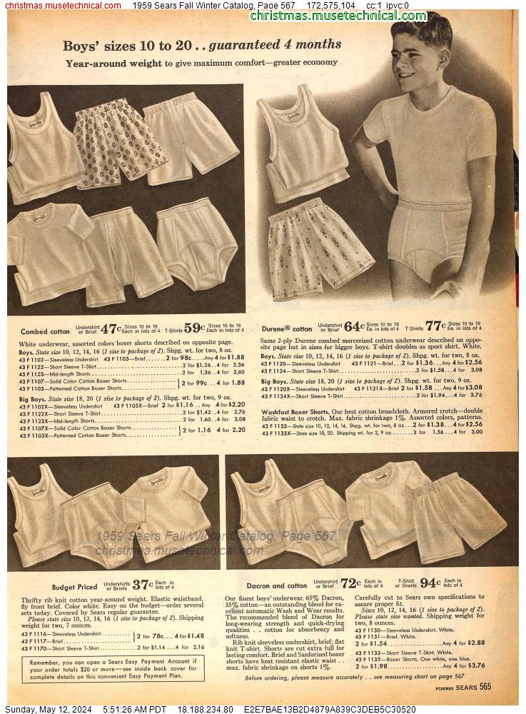 1959 Sears Fall Winter Catalog, Page 567