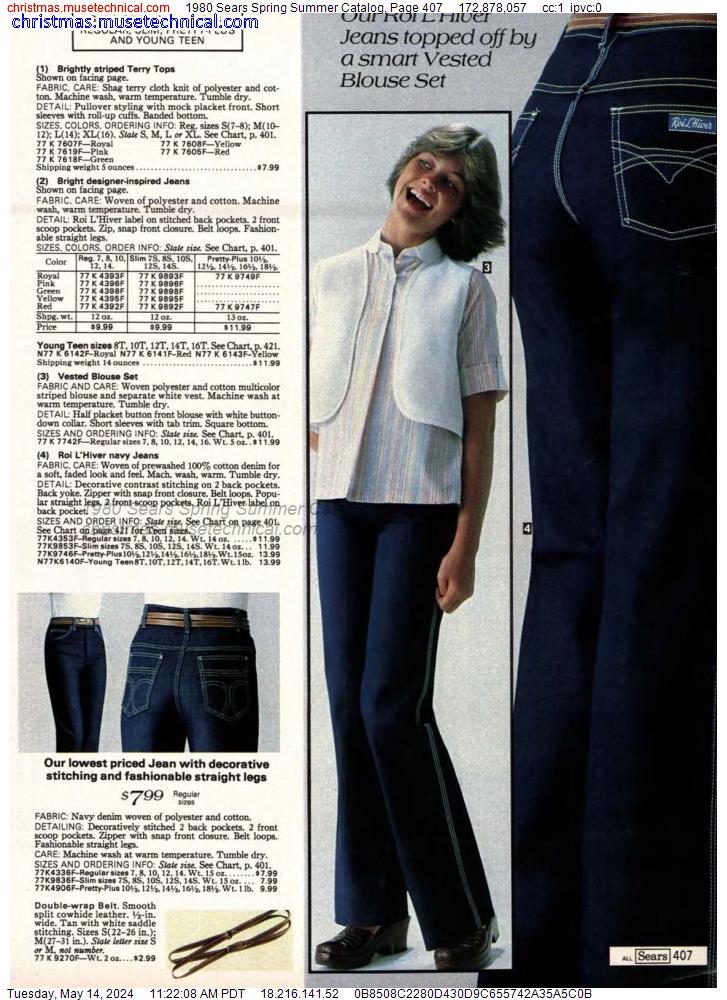 1980 Sears Spring Summer Catalog, Page 407
