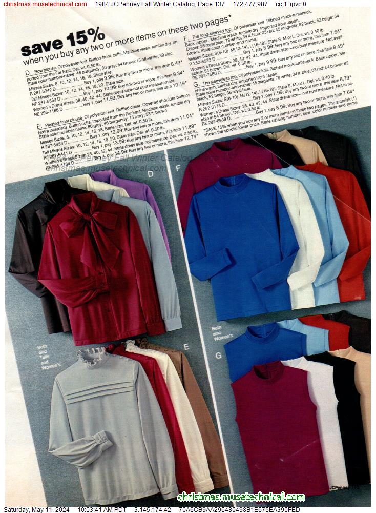 1984 JCPenney Fall Winter Catalog, Page 137