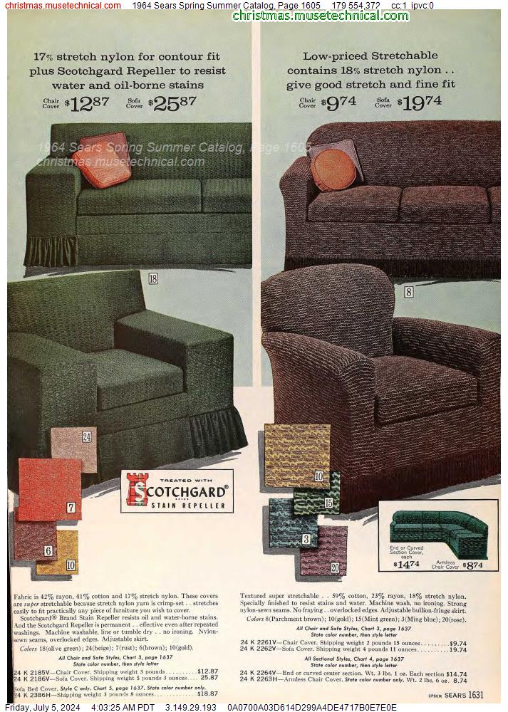 1964 Sears Spring Summer Catalog, Page 1605
