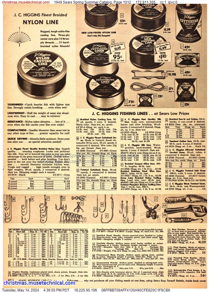 1949 Sears Spring Summer Catalog, Page 1012