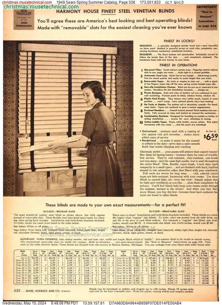 1949 Sears Spring Summer Catalog, Page 536