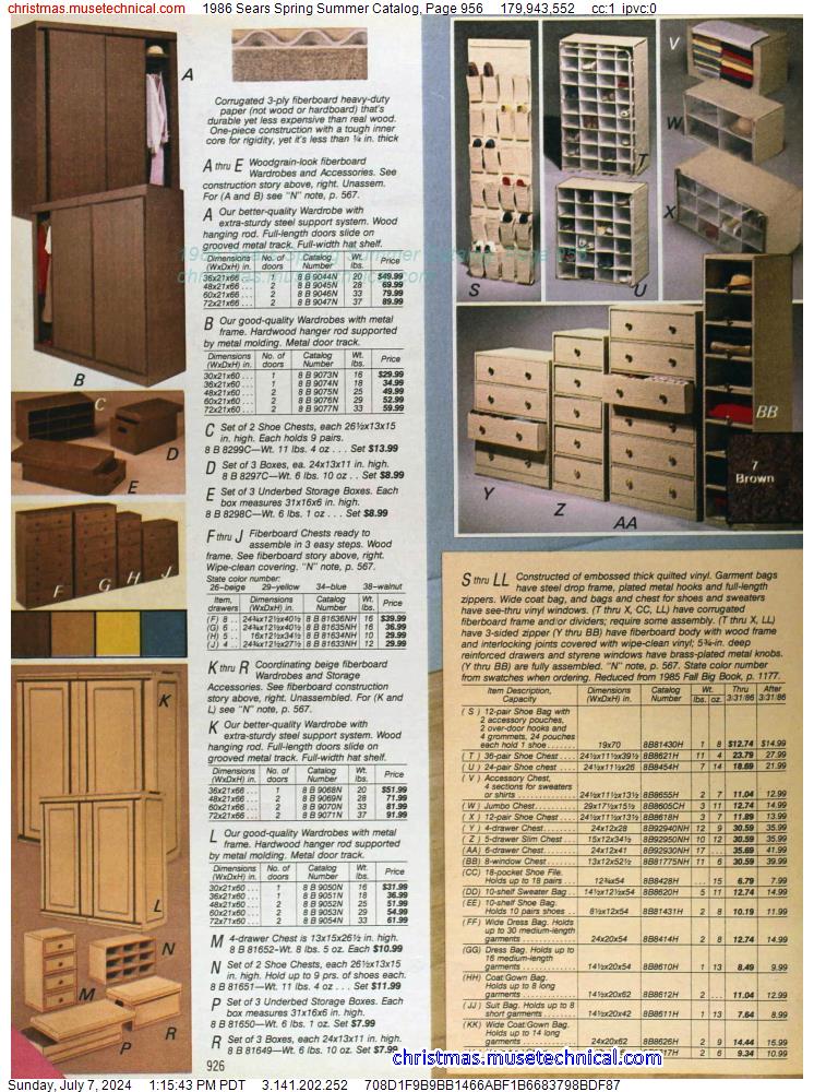 1986 Sears Spring Summer Catalog, Page 956