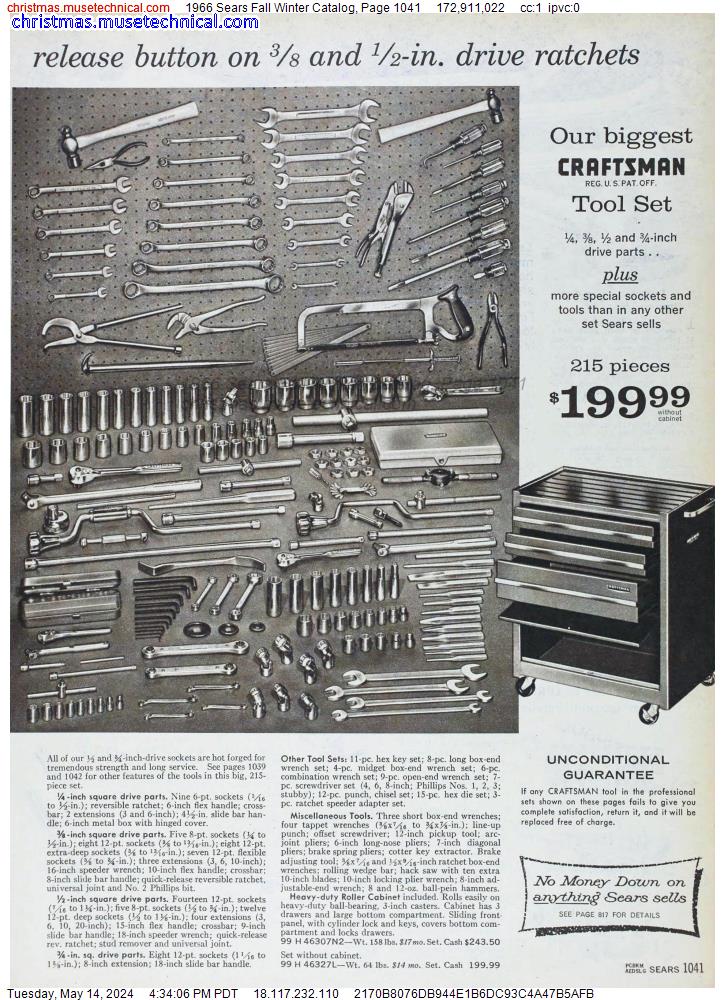1966 Sears Fall Winter Catalog, Page 1041