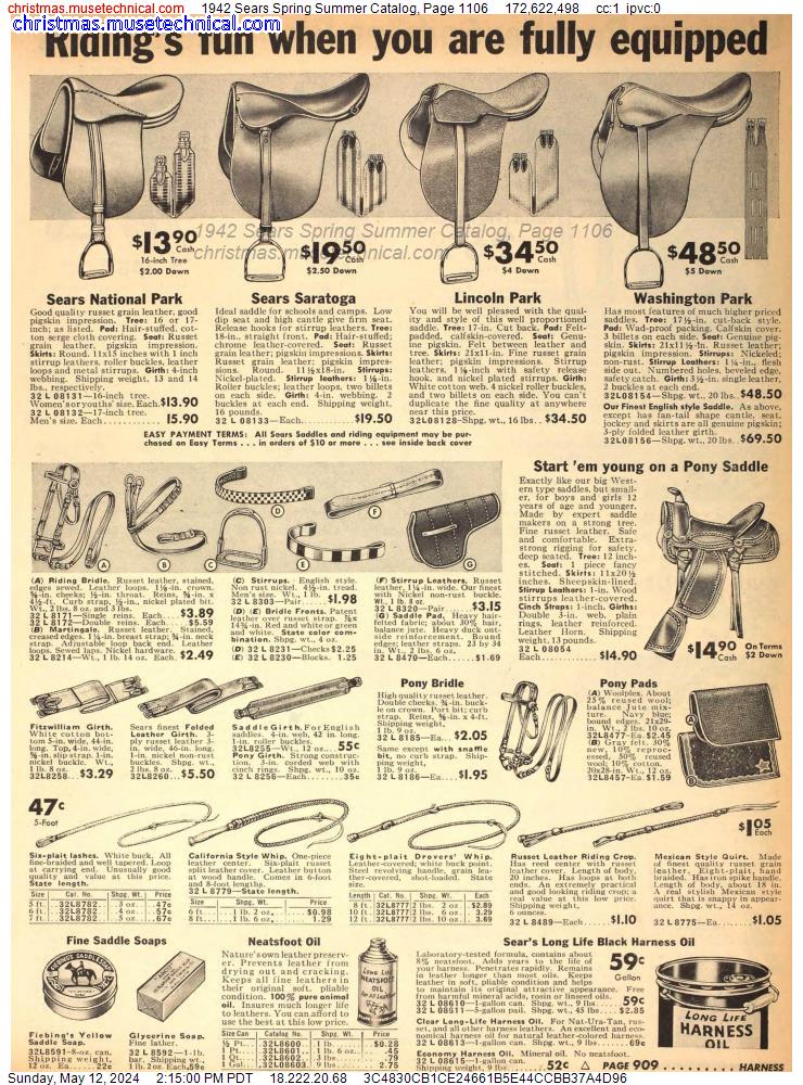 1942 Sears Spring Summer Catalog, Page 1106