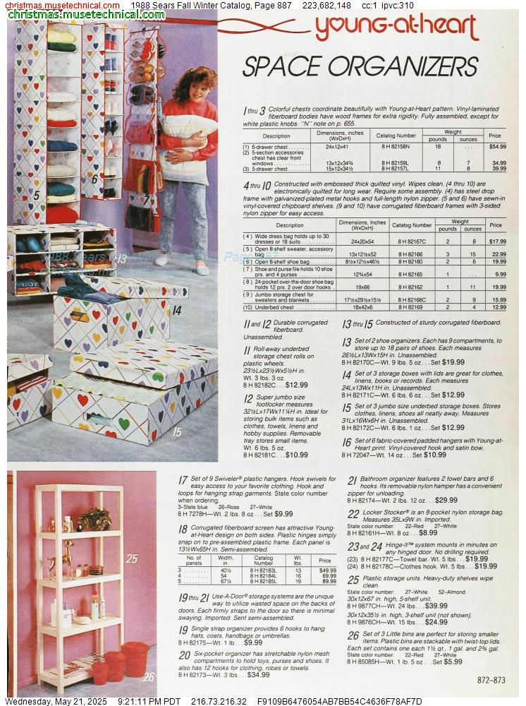 1988 Sears Fall Winter Catalog, Page 887