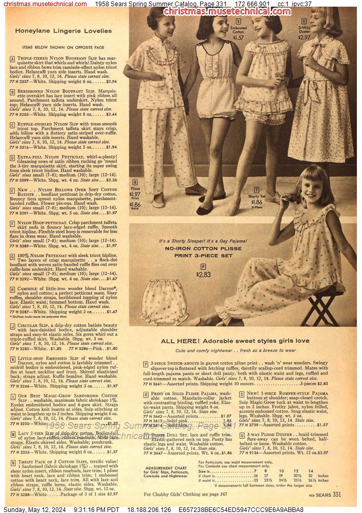 1958 Sears Spring Summer Catalog, Page 331