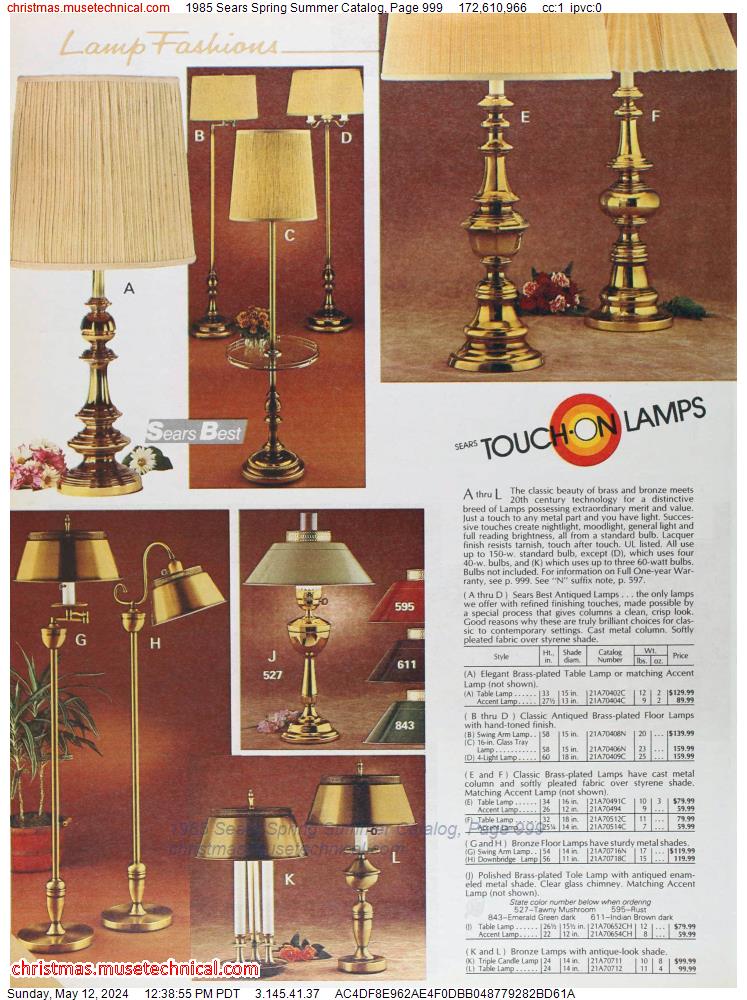 1985 Sears Spring Summer Catalog, Page 999