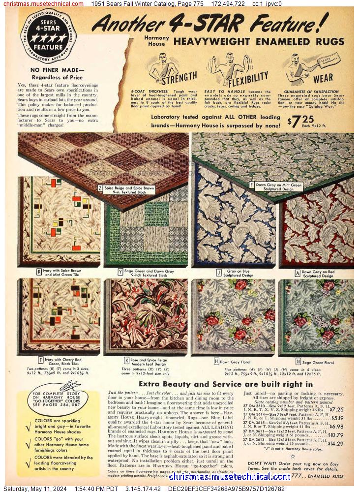 1951 Sears Fall Winter Catalog, Page 775