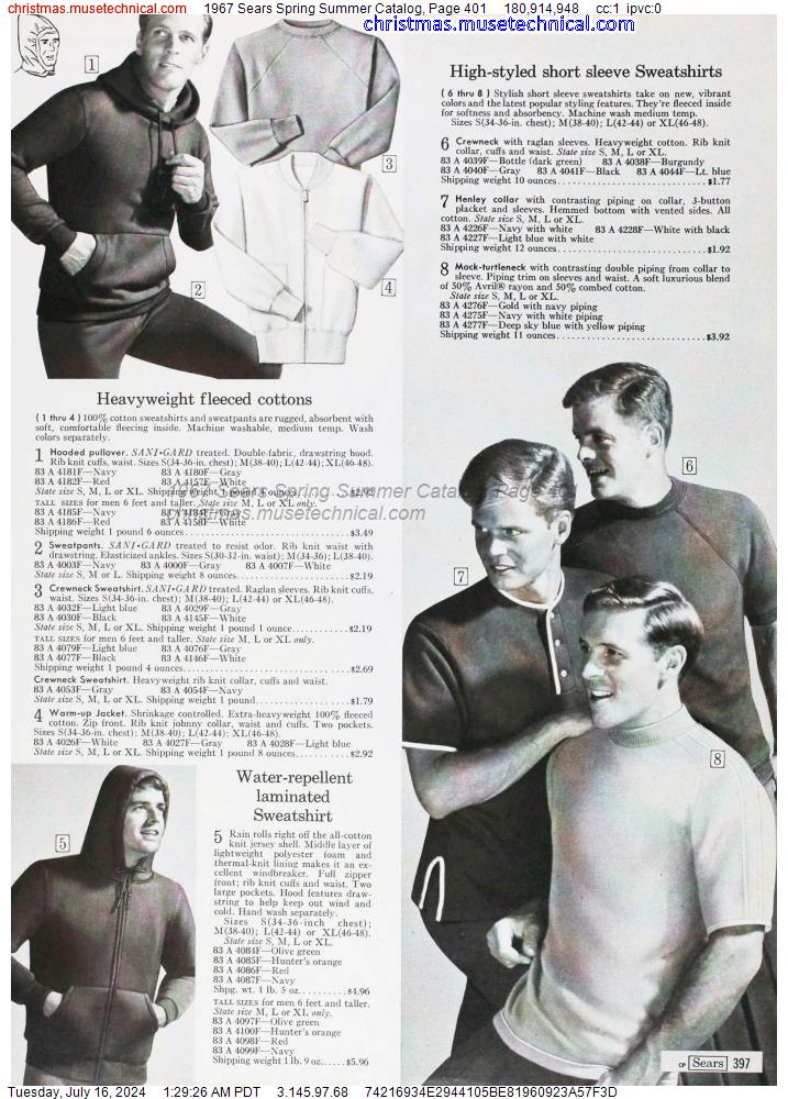 1967 Sears Spring Summer Catalog, Page 401