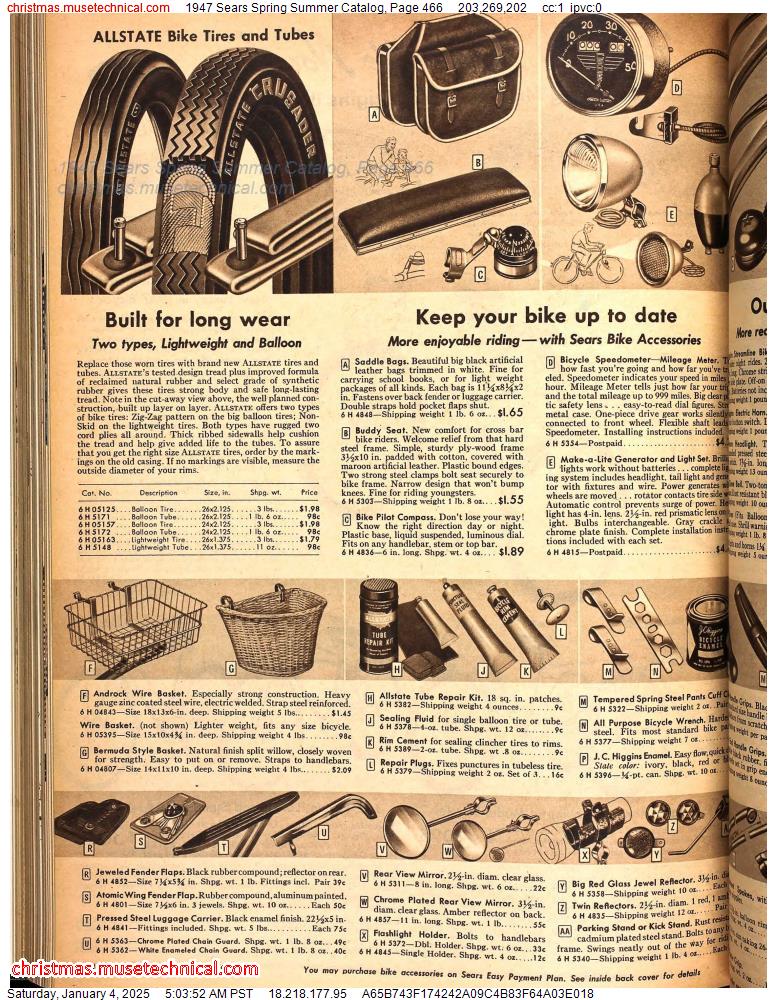 1947 Sears Spring Summer Catalog, Page 466