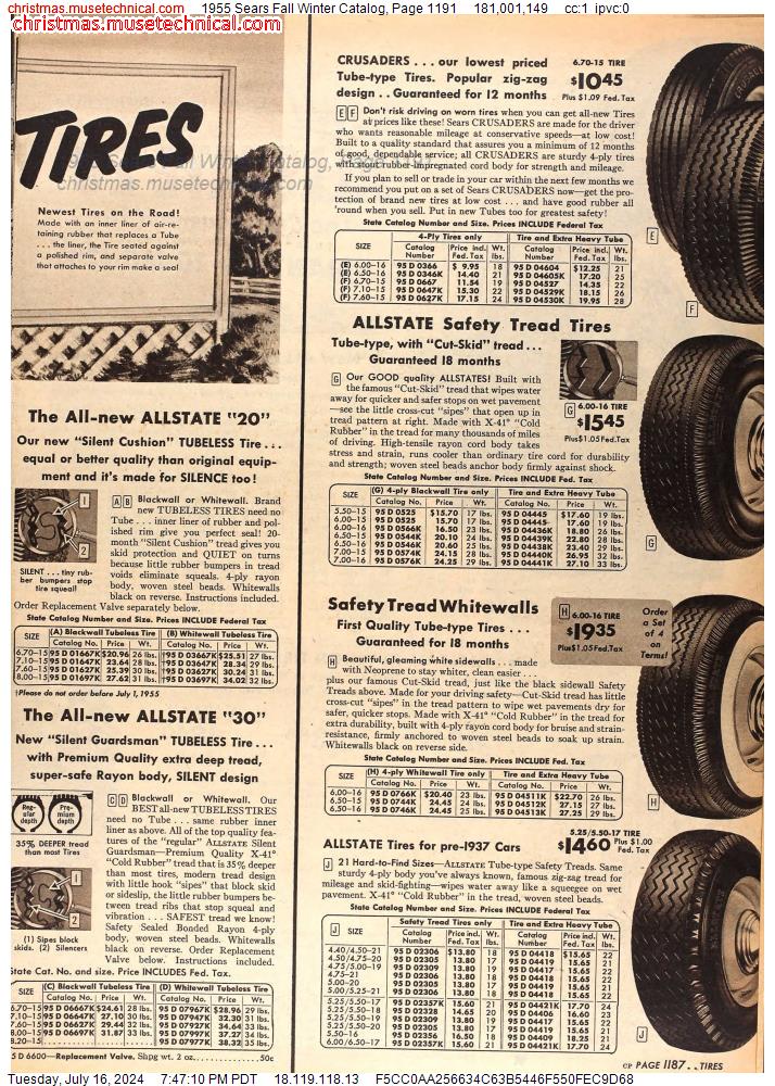1955 Sears Fall Winter Catalog, Page 1191