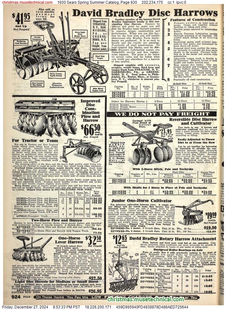 1930 Sears Spring Summer Catalog, Page 930