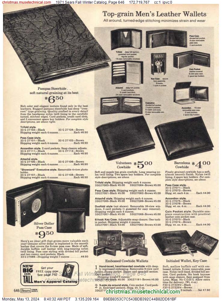 1971 Sears Fall Winter Catalog, Page 646