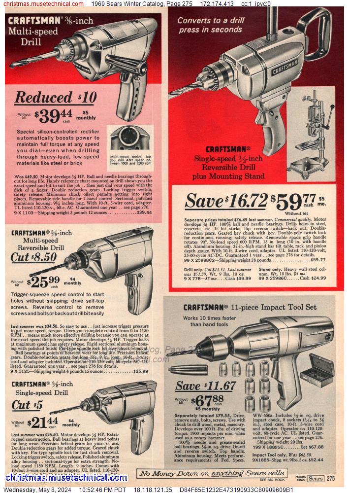1969 Sears Winter Catalog, Page 275