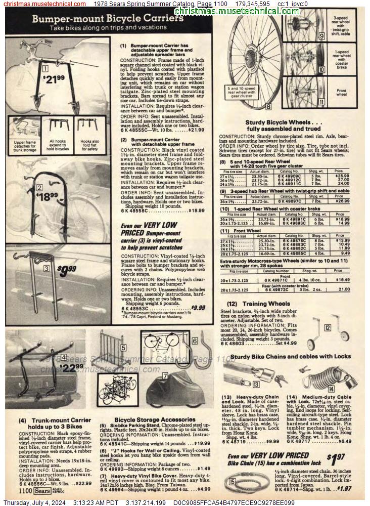 1978 Sears Spring Summer Catalog, Page 1100