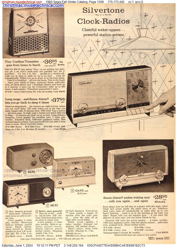 1960 Sears Fall Winter Catalog, Page 1306