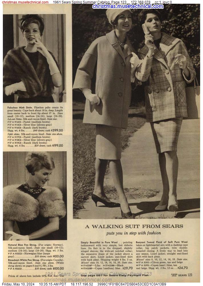 1961 Sears Spring Summer Catalog, Page 123