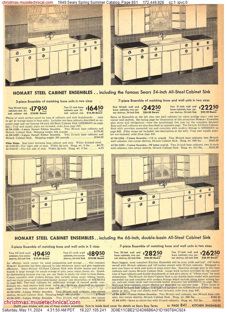 1949 Sears Spring Summer Catalog, Page 851