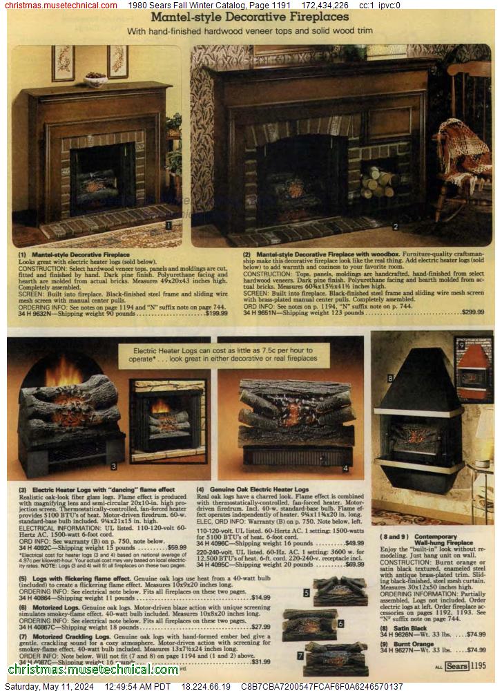 1980 Sears Fall Winter Catalog, Page 1191