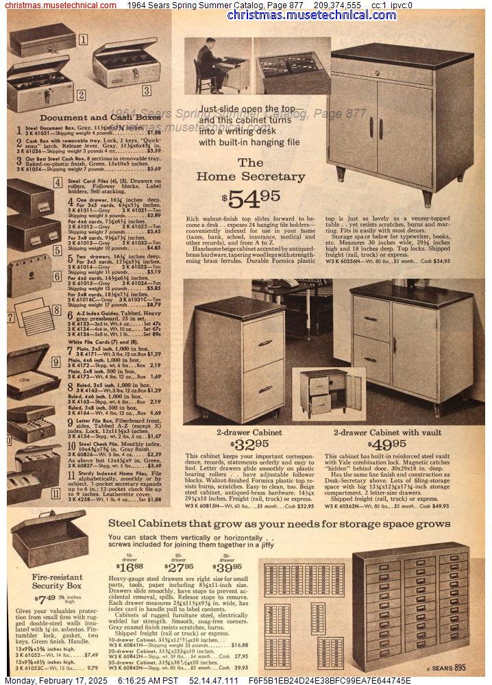 1964 Sears Spring Summer Catalog, Page 877