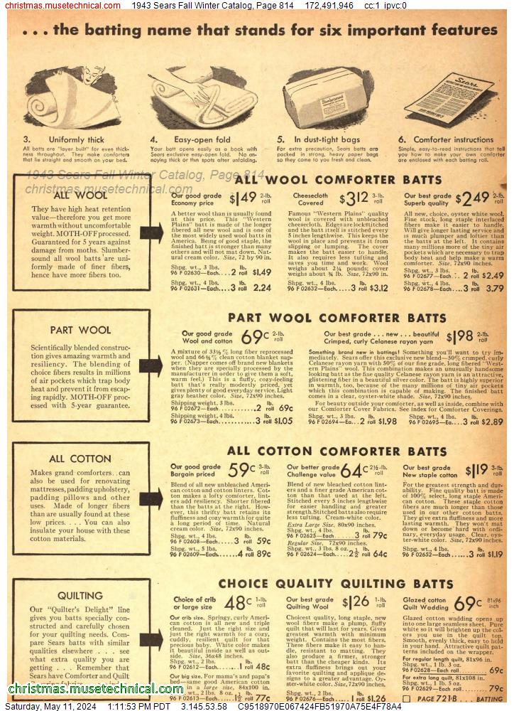 1943 Sears Fall Winter Catalog, Page 814