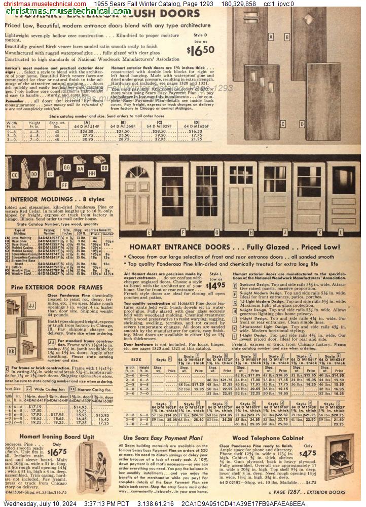 1955 Sears Fall Winter Catalog, Page 1293