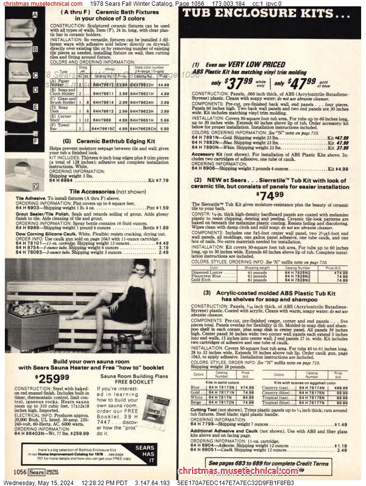 1978 Sears Fall Winter Catalog, Page 1056