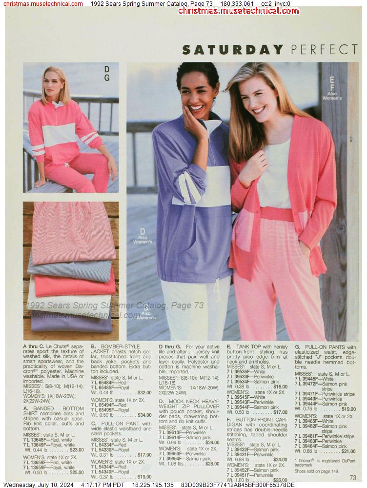 1992 Sears Spring Summer Catalog, Page 73