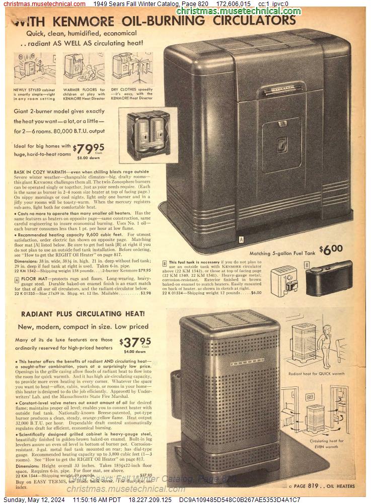 1949 Sears Fall Winter Catalog, Page 820