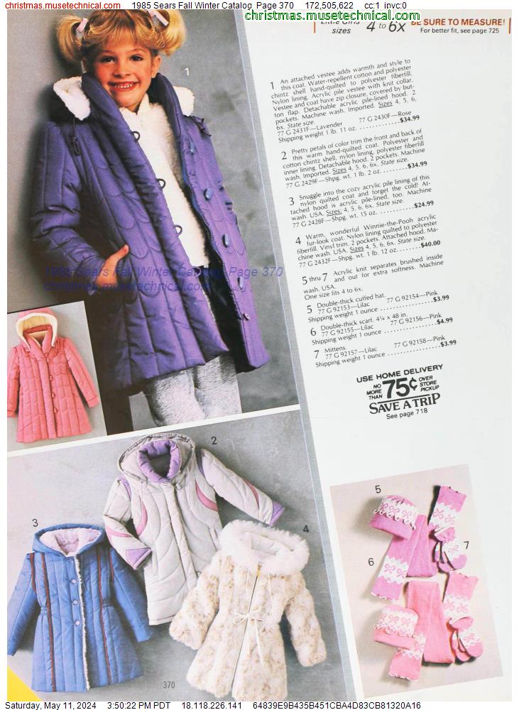 1985 Sears Fall Winter Catalog, Page 370