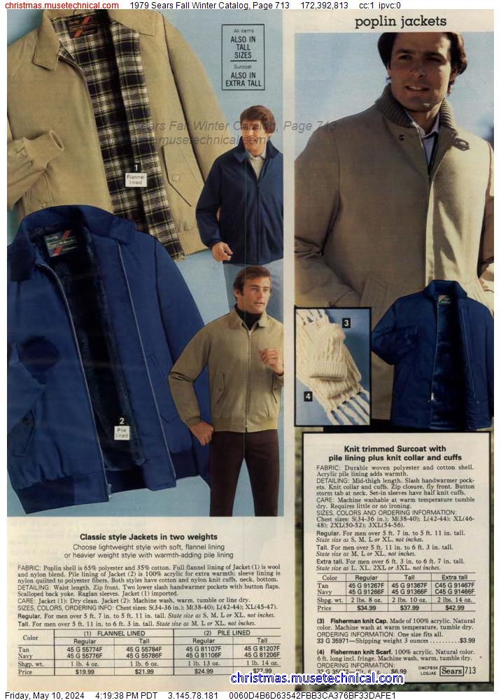 1979 Sears Fall Winter Catalog, Page 713