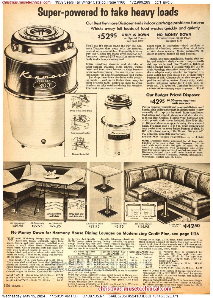 1959 Sears Fall Winter Catalog, Page 1160