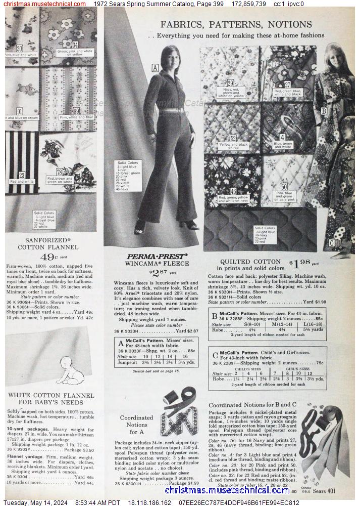 1972 Sears Spring Summer Catalog, Page 399