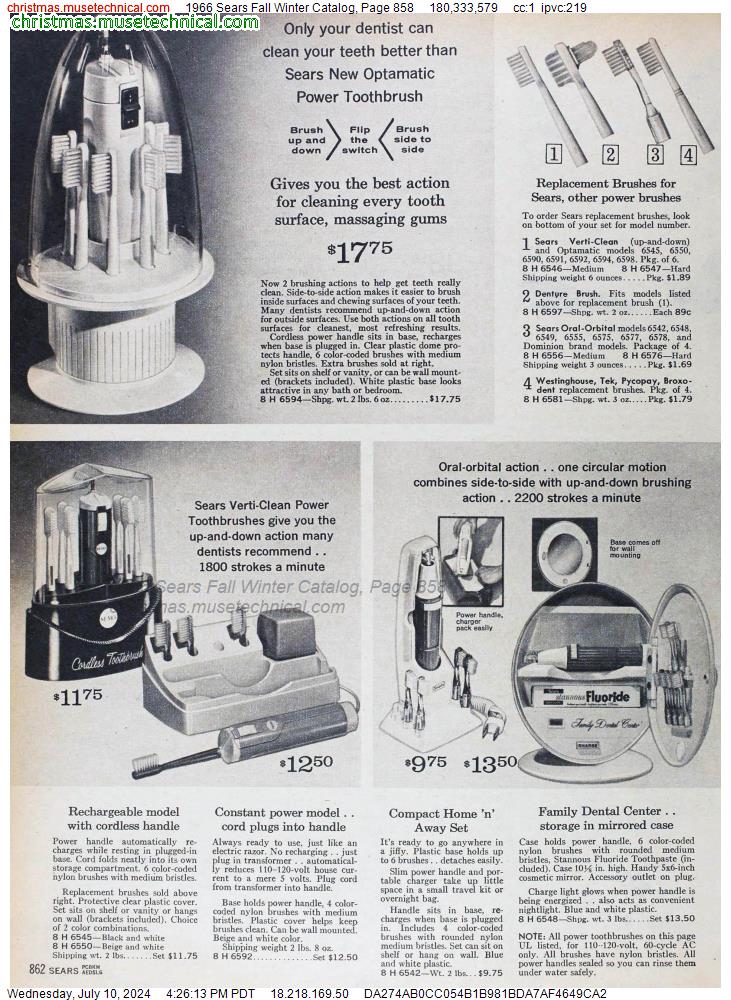 1966 Sears Fall Winter Catalog, Page 858