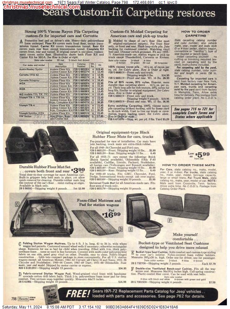 1971 Sears Fall Winter Catalog, Page 798