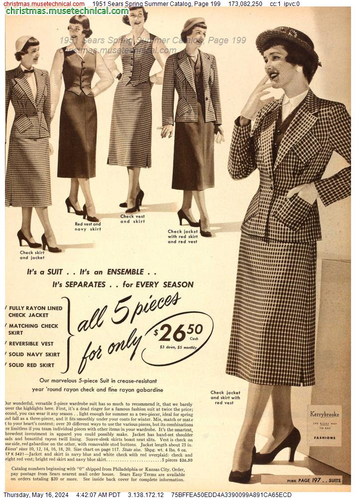 1951 Sears Spring Summer Catalog, Page 199