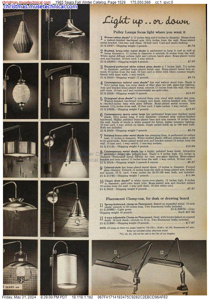 1965 Sears Fall Winter Catalog, Page 1529