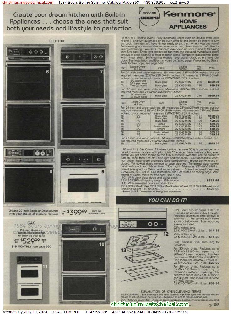 1984 Sears Spring Summer Catalog, Page 853