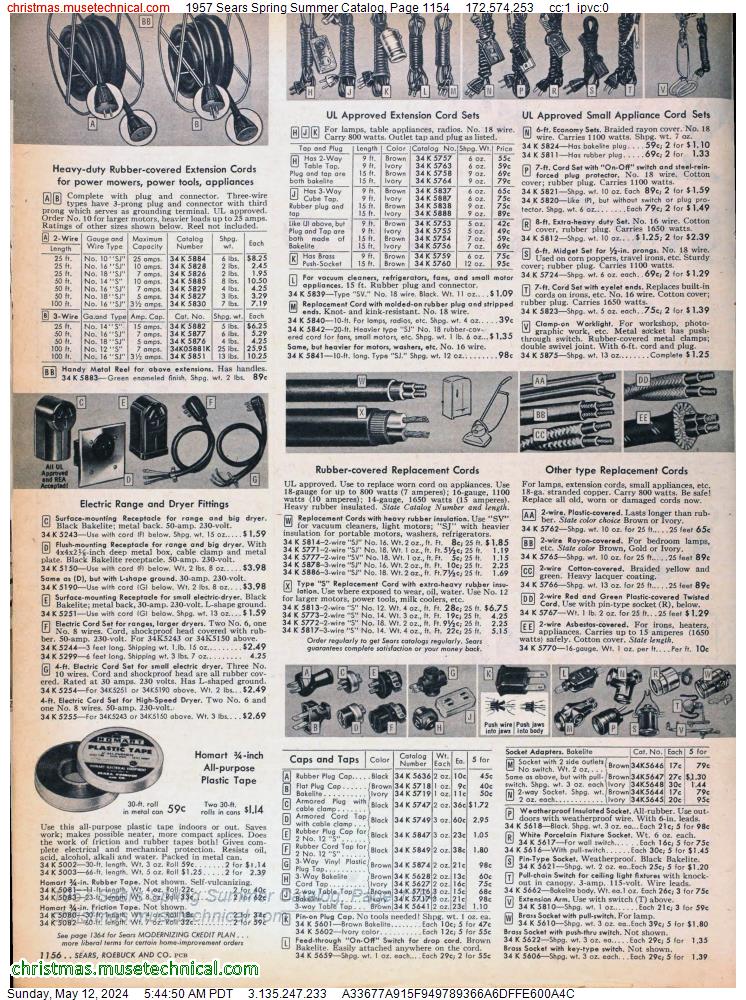 1957 Sears Spring Summer Catalog, Page 1154