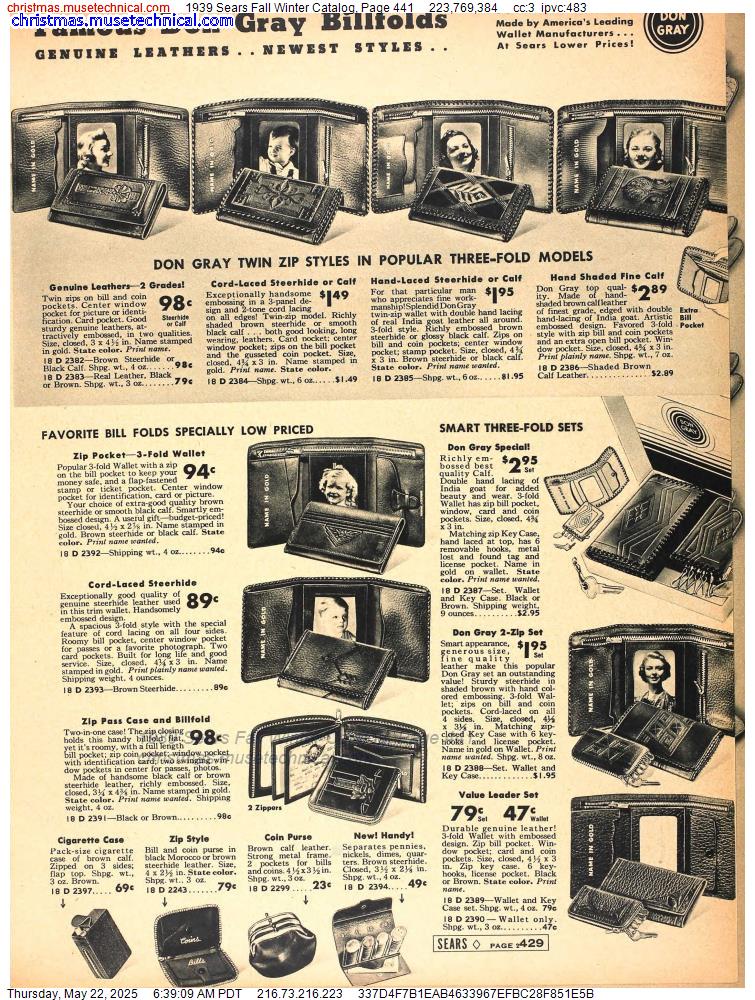 1939 Sears Fall Winter Catalog, Page 441