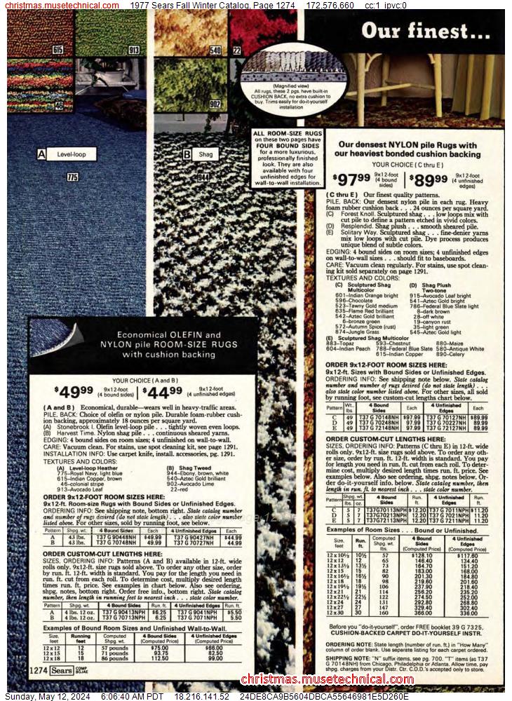 1977 Sears Fall Winter Catalog, Page 1274