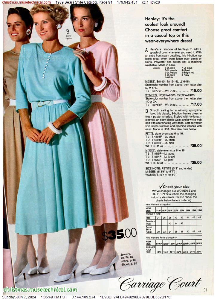 1989 Sears Style Catalog, Page 91