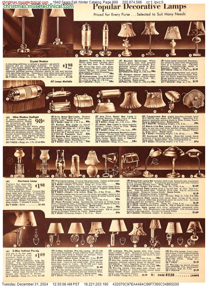 1940 Sears Fall Winter Catalog, Page 889