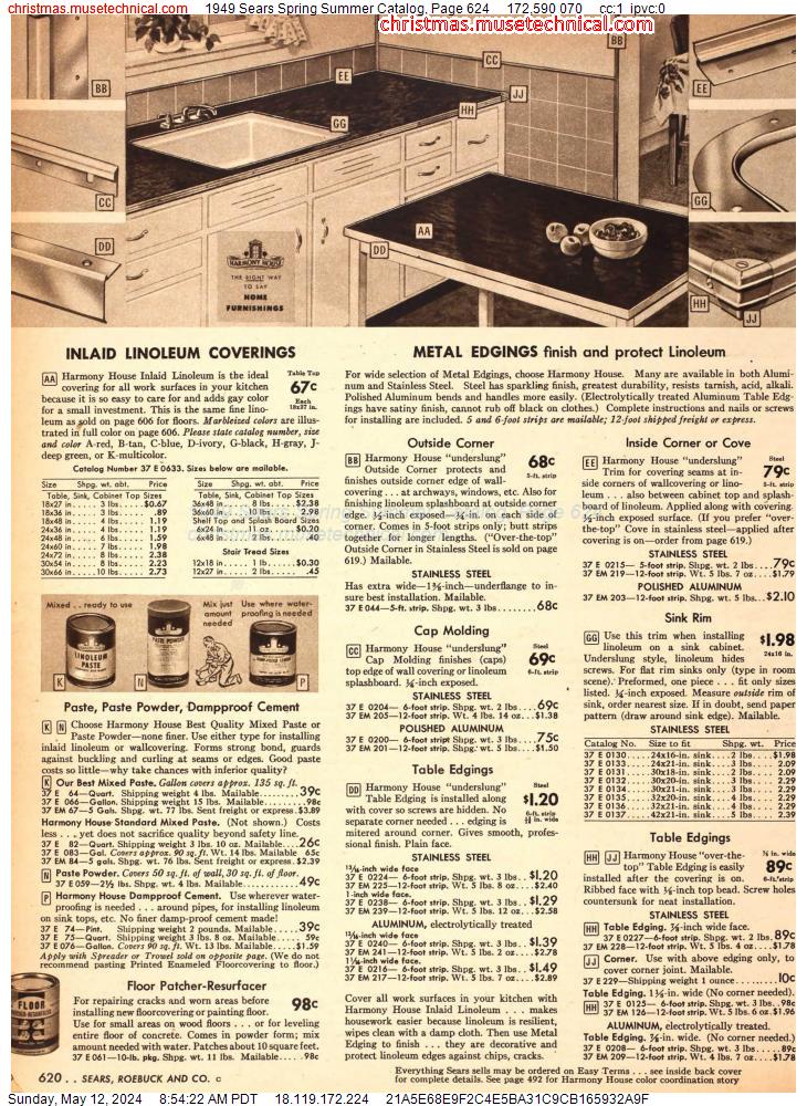 1949 Sears Spring Summer Catalog, Page 624